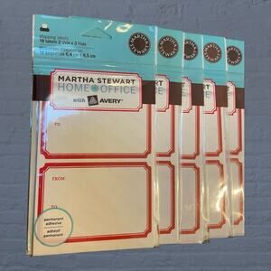 Martha Stewart Avery Red Shipping Labels 72462 Lot 7 Packs 126 Total Labels